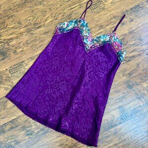 Vintage Purple Floral Night Dress